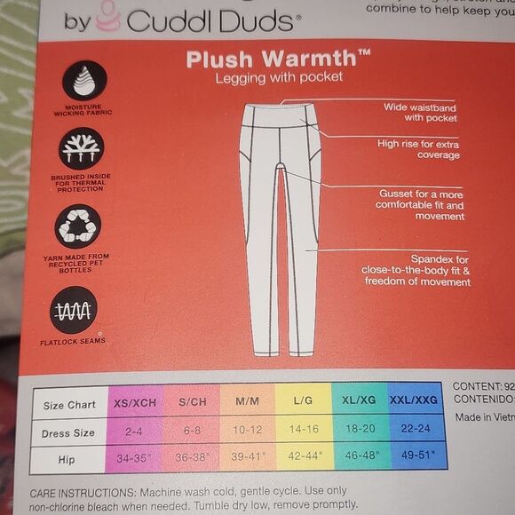 ClimateRight by Cuddl Duds Women's Plush Warmth Base Layer Leggings Size XXL - Picture 8 of 9